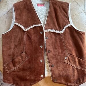 Vintage 60s or 70s Levi Suede Sherpa Vest (XL but runs small!)